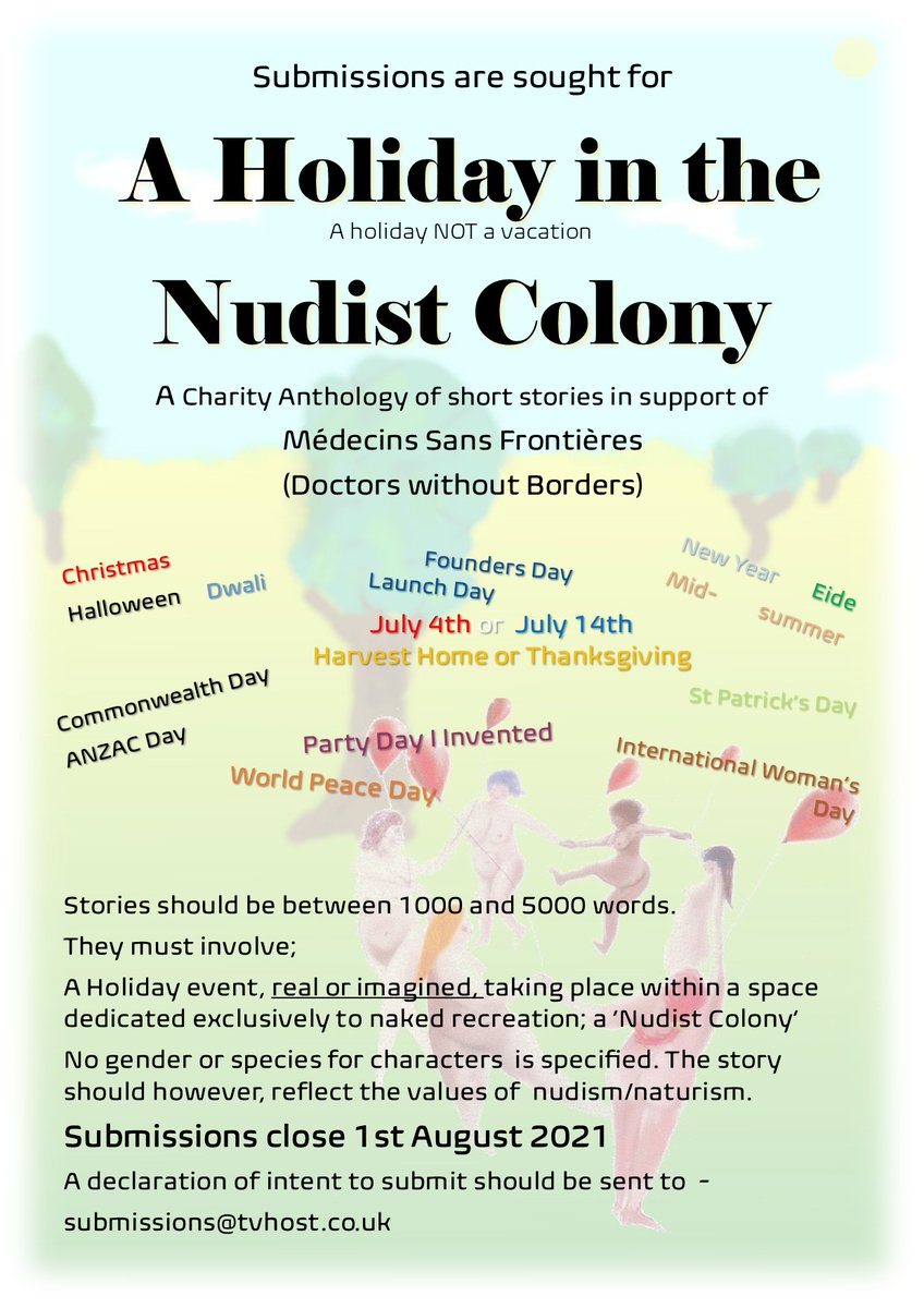 Author_Mr_Ted_B's tweet photo. First there was Murder in the Nudist Colony https://t.co/Tuc8lHCoV5
Now one month after the successful launch of  the second collection of #shortstories Romance in the Nudist Colony https://t.co/HMXgLYtgPL

You can contribute to the third collection
A Holiday in the Nudist Colony https://t.co/DCdka2VuLT