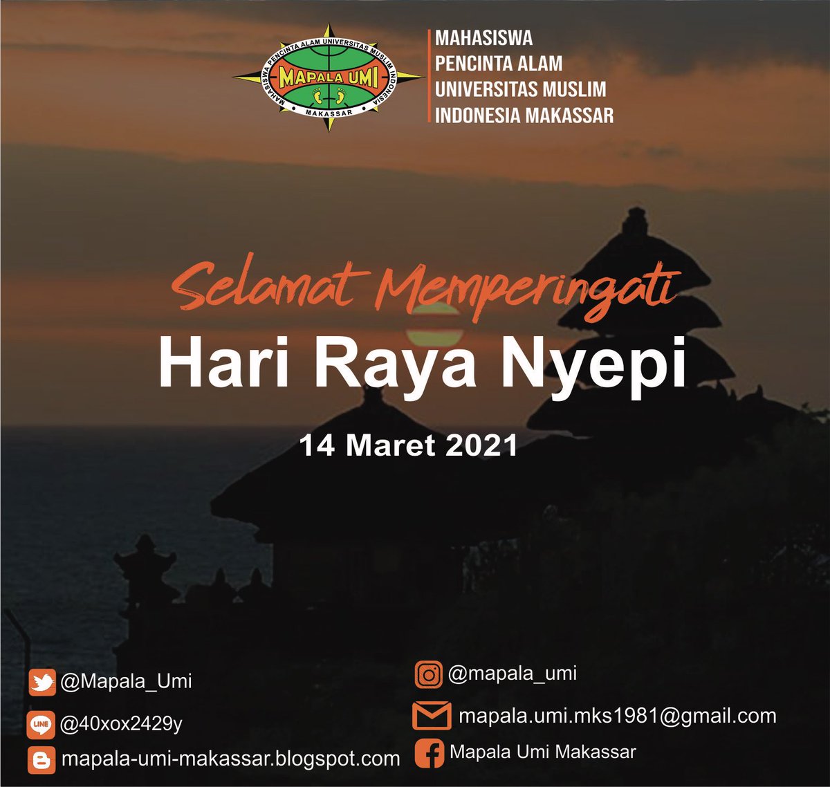 Selamat Memperingati Hari Raya Nyepi 14 Maret 2021