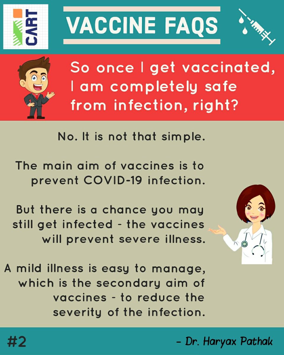  #COVID19 VACCINE FAQs.This is an attempt from me with the team at  @icart_india and  @giridar100 to answer the major queries and doubts anyone may have regarding the COVID-19 vaccines in India.You can download the pdf from here:  https://drive.google.com/file/d/1o6K10JGIseOWpqhd9CSEtY5yNLrzqnvt/view?usp=drivesdkDo read and share.1/6