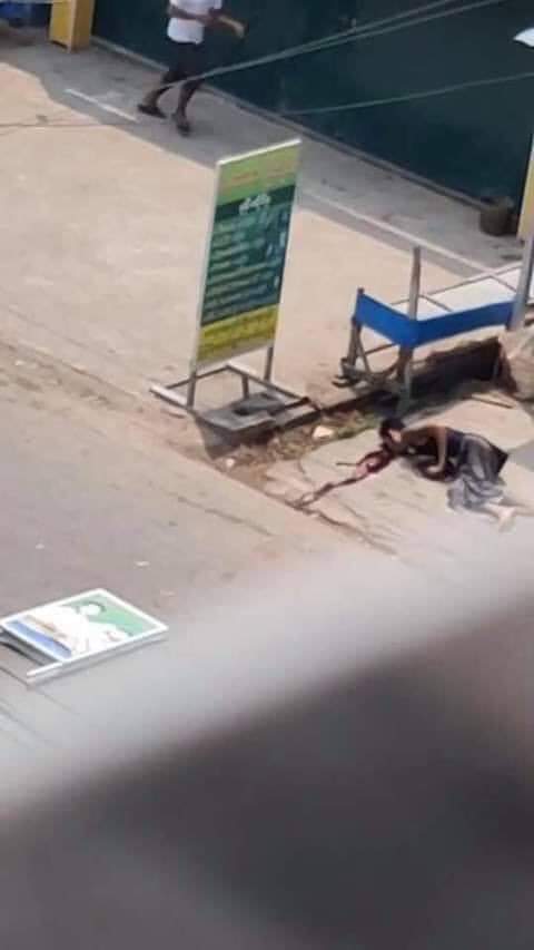tw // Blood // Dead
 
HlaingTharYar 3th street,(Yangon)
A man was shot by Junta Terrorists. Terrorists shooting &amp; Killing unarmed civilians.

 LOCOMOTIVE XYZ

#WhatsHappeningInMyanmar
#Mar14Coup
