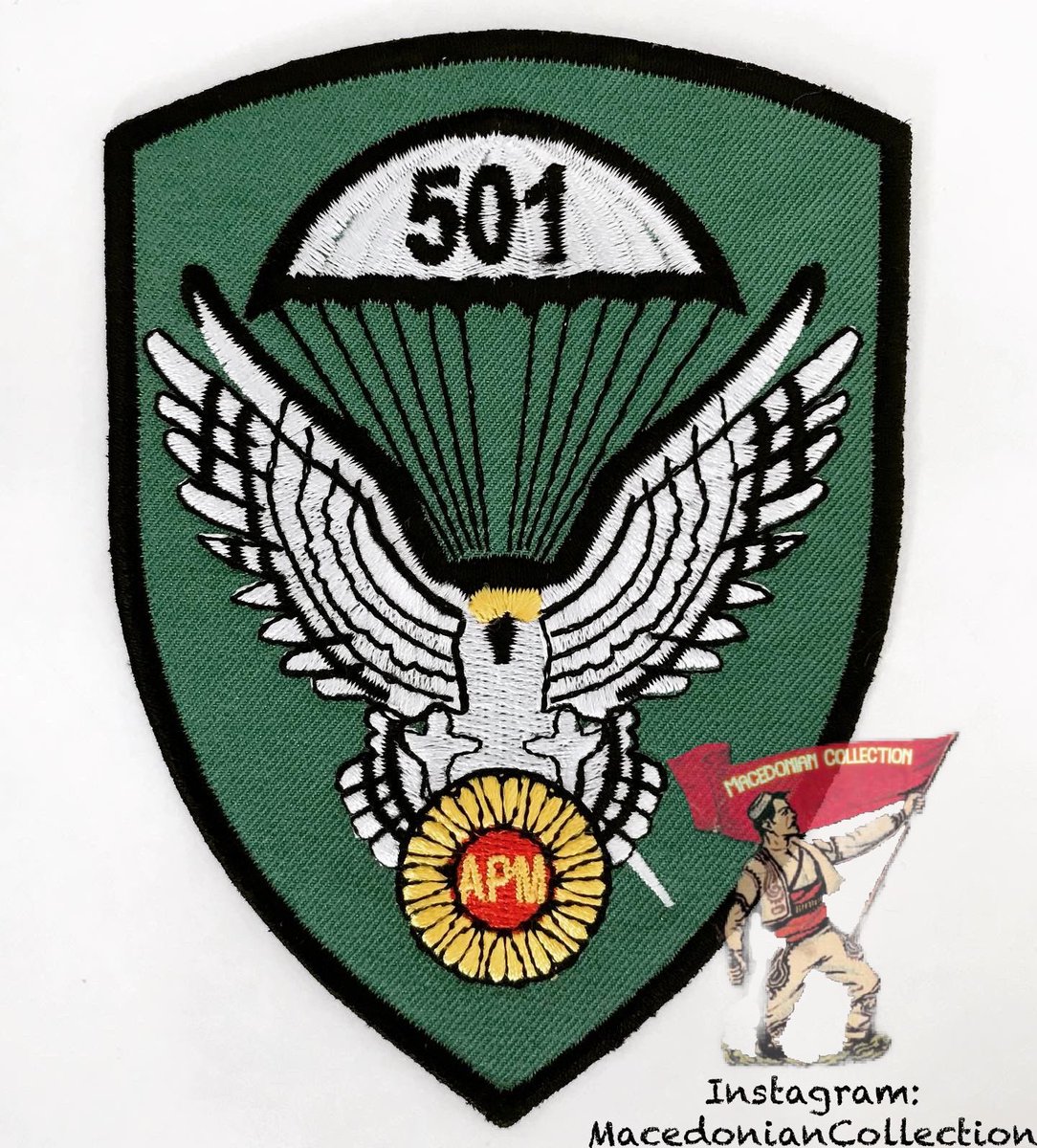 MkDCollection's tweet image. Амблем на падобранската единица за специјални намени “Соколи” - 501ви батаљон. 

Macedonian 501st parachute diversion detachment “Falcons” 

#macedonia #army #military #badge 
#patch