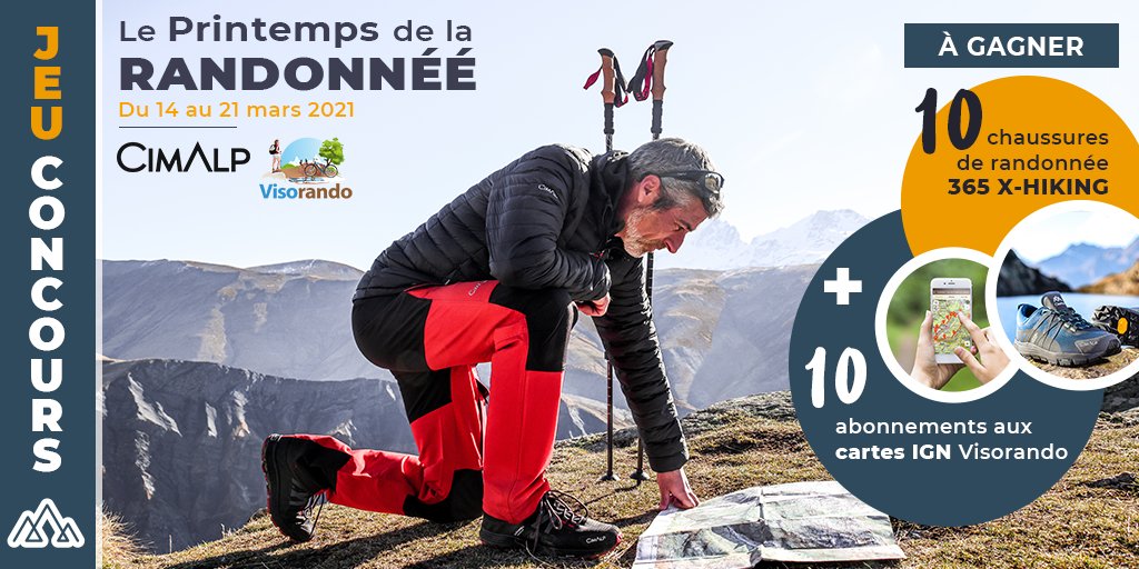 #jeuconcours « Le Printemps de la Randonnée » 🥾📱🌾
<a href="/cimalpofficial/">CIMALP</a> &amp; @visorando vous invitent à tester vos connaissances en répondant au Grand Quiz spécial randonnée !
Jouez ici >> forms.gle/JFyESxR1cSKk6D…