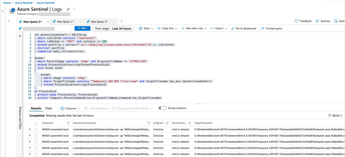 Now that #ProxyLogon POCs are public, help defenders learn the underlying behavior? The weekend isn't over yet! <a href="/Cyb3rWard0g/">Roberto Rodriguez 🇵🇪</a> 

1⃣ Azure Sentinel Env: github.com/OTRF/Azure-Sen…

2⃣ Install 🐍, ⬇️ &amp;💥 POC

4⃣ Share @Mordor_Project datasets, <a href="/sigma_hq/">sigma</a> rules, <a href="/ProjectJupyter/">Project Jupyter</a> notebooks