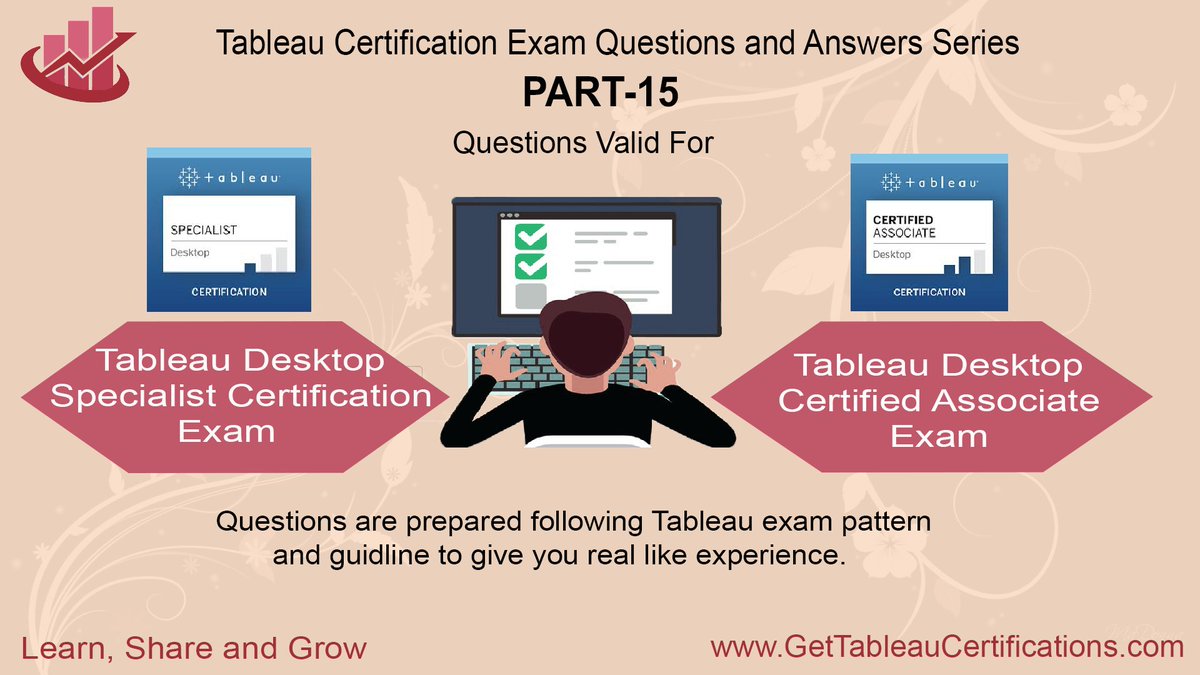 GetTableauExam's tweet photo. This is 15th part in the series of Tableau Certification Exam question.
๐ฐ Video URL ๐ https://t.co/UYZHaDj5cy
๐ฐ Learn More ๐ https://t.co/yraoPrlCZu
#tableau #tableaucertification #gettableaucertifications #tableausoftware #tableaucertificationexamdumps https://t.co/njxSm7LL4s