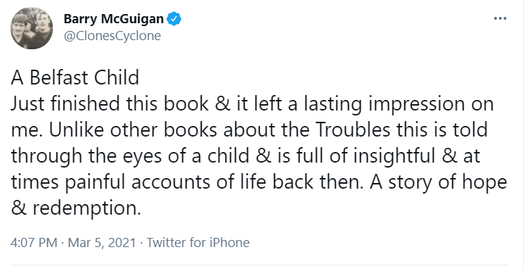 John Chambers - A Belfast Child (@abelfastchild1) on Twitter photo Boxing legend Barry McGuigan has read and loved my book. He and I have been chatting for a while and he recently Tweeted about me and book book.
Top bloke in my book, pardon the pun. lol
Follow me on my main account <a href="/bfchild/">Татьяна Костенко</a> for updates on book ,music shares some great banter. Boxing legend Barry McGuigan has read and loved my book. He and I have been chatting for a while and he recently Tweeted about me and book book.
Top bloke in my book, pardon the pun. lol
Follow me on my main account <a href="/bfchild/">Татьяна Костенко</a> for updates on book ,music shares some great banter.