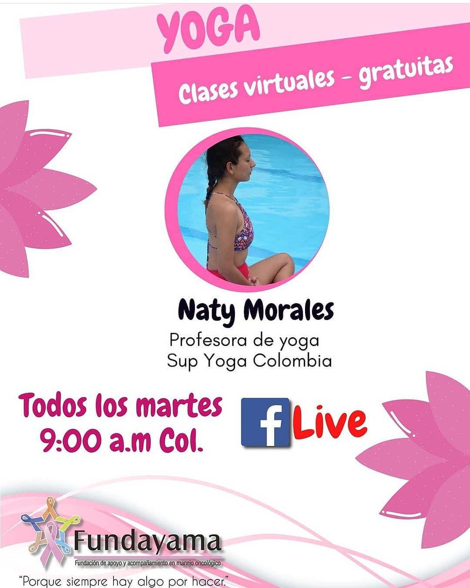 Fundayama1's tweet photo. Recuerda nuestra invitación, todos los martes clases de Yoga.

Los esperamos por nuestro Fan Page de Facebook 𝐅𝐮𝐧𝐝𝐚𝐜𝐢𝐨́𝐧 𝐅𝐮𝐧𝐝𝐚𝐲𝐚𝐦𝐚. 
Hora: 9:00 a.m Col 
Gracias al apoyo de la profesora  @nty_om de @supyogacolombia

#YoApoyo #Fundayama  #Salud #Bienestar https://t.co/tsopsDmNMg