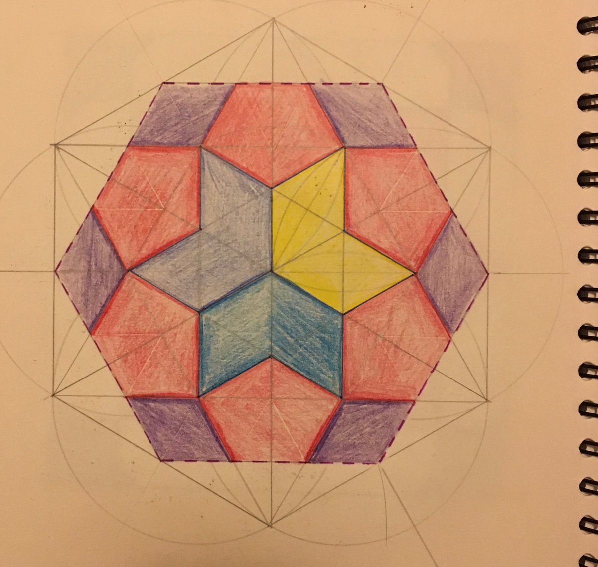 WebbMaths's tweet photo. Patterns from yesterday’s #islamicgeometry #oumasterclass with @samira_mian. Such a treat to join in and construct along with the students. Samira gave us so many options from these two relatively simple patterns. Can’t wait to keep playing with them! #mathsart https://t.co/E7PHrC75K1