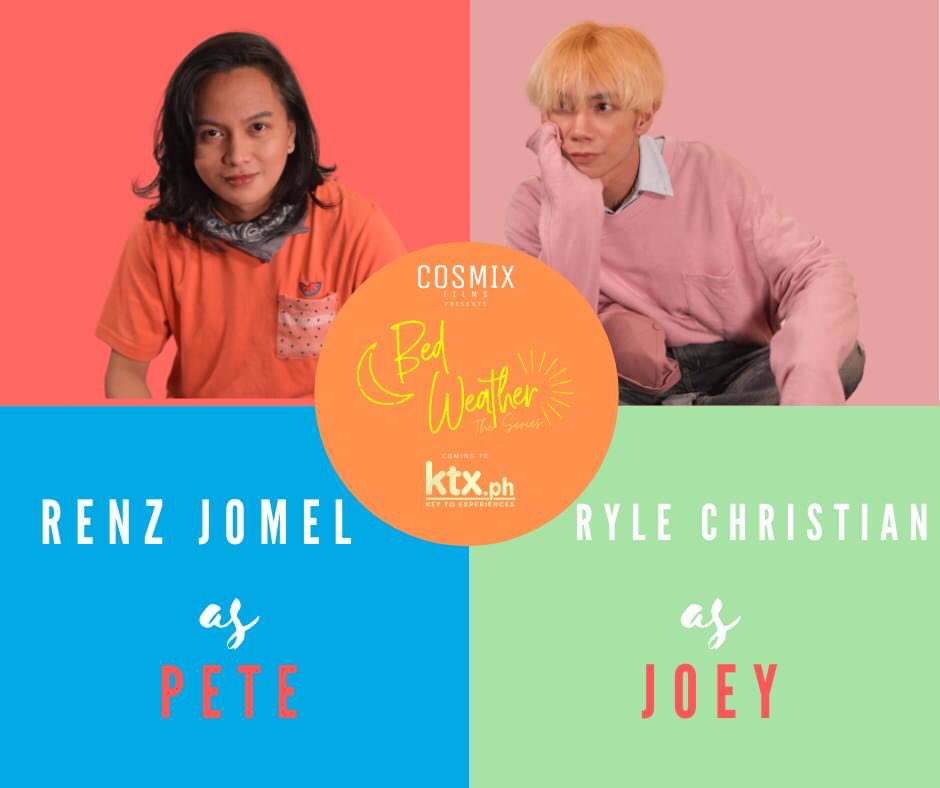 CosmixFilms's tweet image. Catch Joey and Pete, played by Ryle Christian and Renz Jomel with their well-honed sense of comedic timing on #BedWeatherTheSeries! 

Watch more of the duo&apos;s funny antics on April 16-19 on KTX.ph! ❤️🏳️‍🌈 #CosmixFilms #BWTS #BoysLove