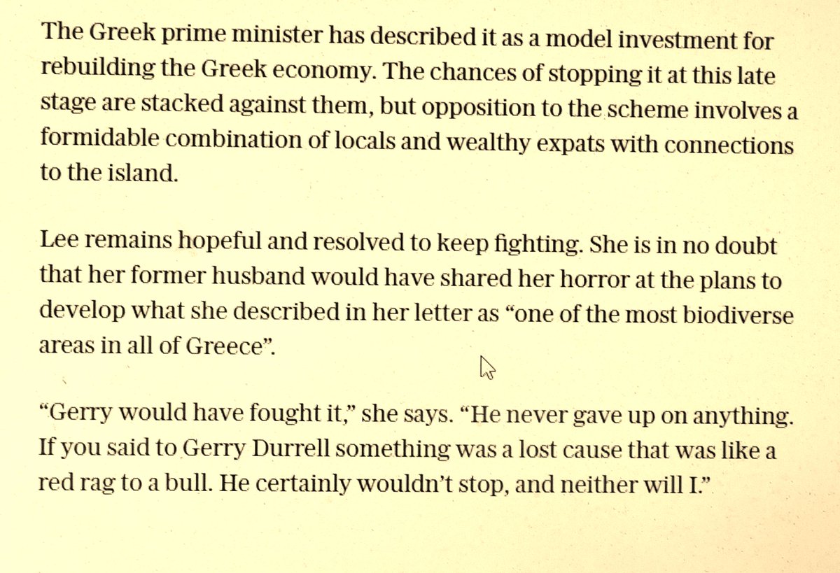 DorsetWriter's tweet photo. #Corfu #Overdevelopment #Erimitis #LeeDurrell #GeraldDurrell #JoeShute #DailyTelegraph #CorfuArts @DurrellSociety
Some extracts from the Telegraph article by Joe Shute. https://t.co/lA1v8NfdPa