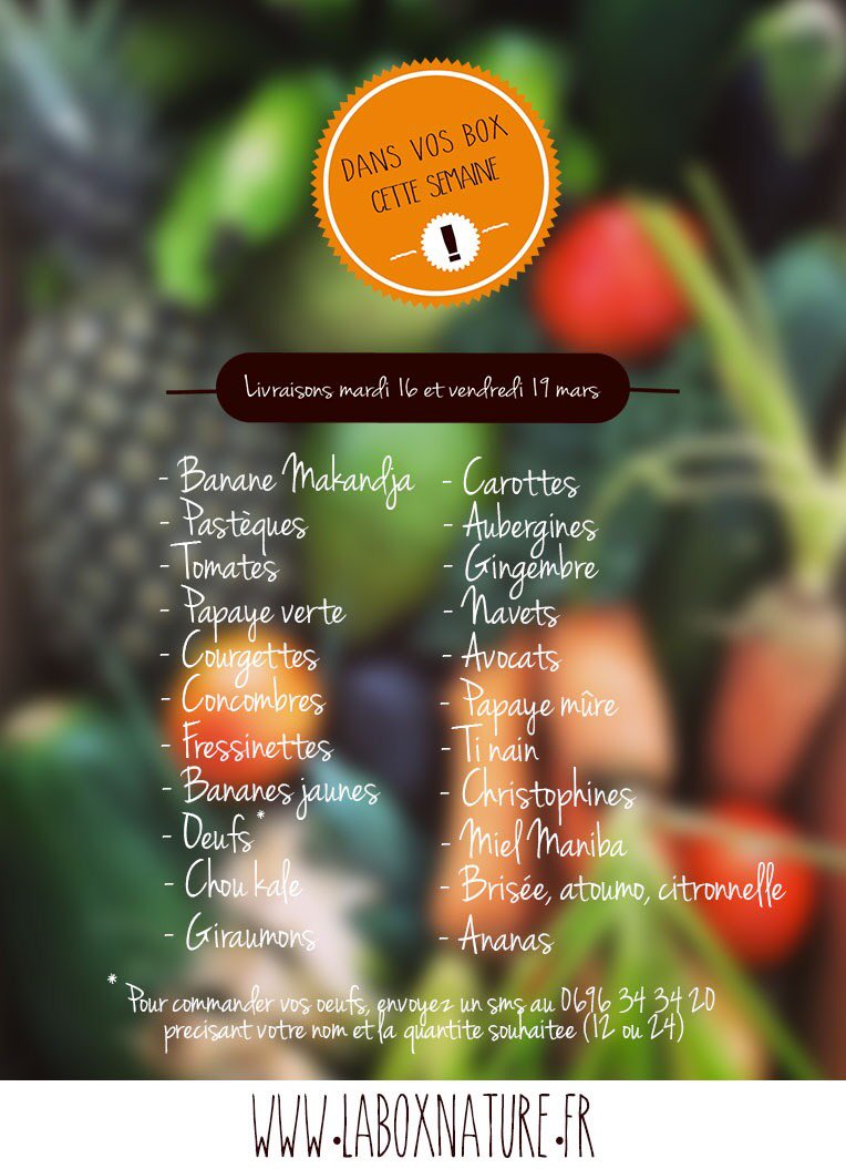 laboxnature's tweet photo. Cette semaine, les giraumons font leur retour dans vos box, ainsi que les navets ! Un petit break (et non bel et bien la fin) dans la saison des agrumes... une deuxième floraison est toute proche >> https://t.co/N70dKFJ1on

#Martinique #Livraison #Fruits #Legumes #MangerSain https://t.co/XwaaX1ohRR
