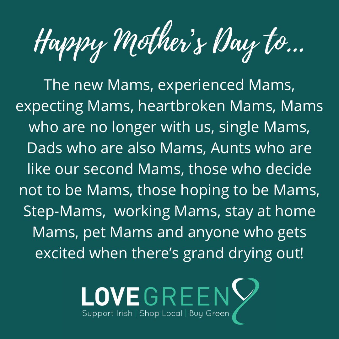 Happy #MothersDay 💚 Children or no children, I think there is a bit of Irish Mammy in us all!