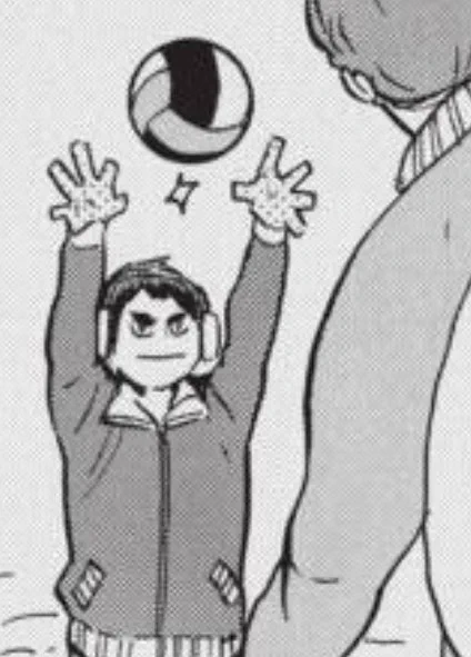 this is the best ushijima panel because he's tiny, excited, very cute and this is the only time he's done an overhand receive https://t.co/JDiP7UbW5q 