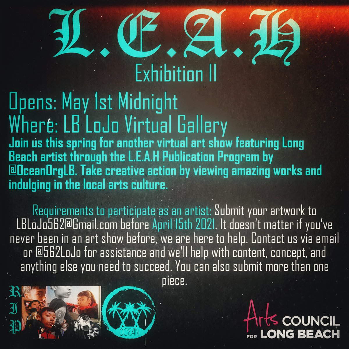 OceanOrgLB's tweet image. Be apart of our next virtual art exhibit in May. Submit your work to LBLOJO562@GMAIL.COM