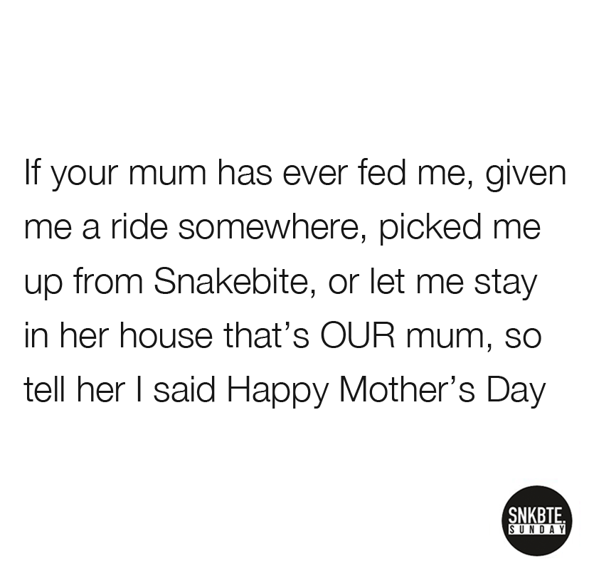 SnakebiteSun's tweet image. Shout out to all my 2nd mums 👏
Happy Mother's Day! ❤️

Follow us on Insta 👉 instagram.com/snakebite_sund…