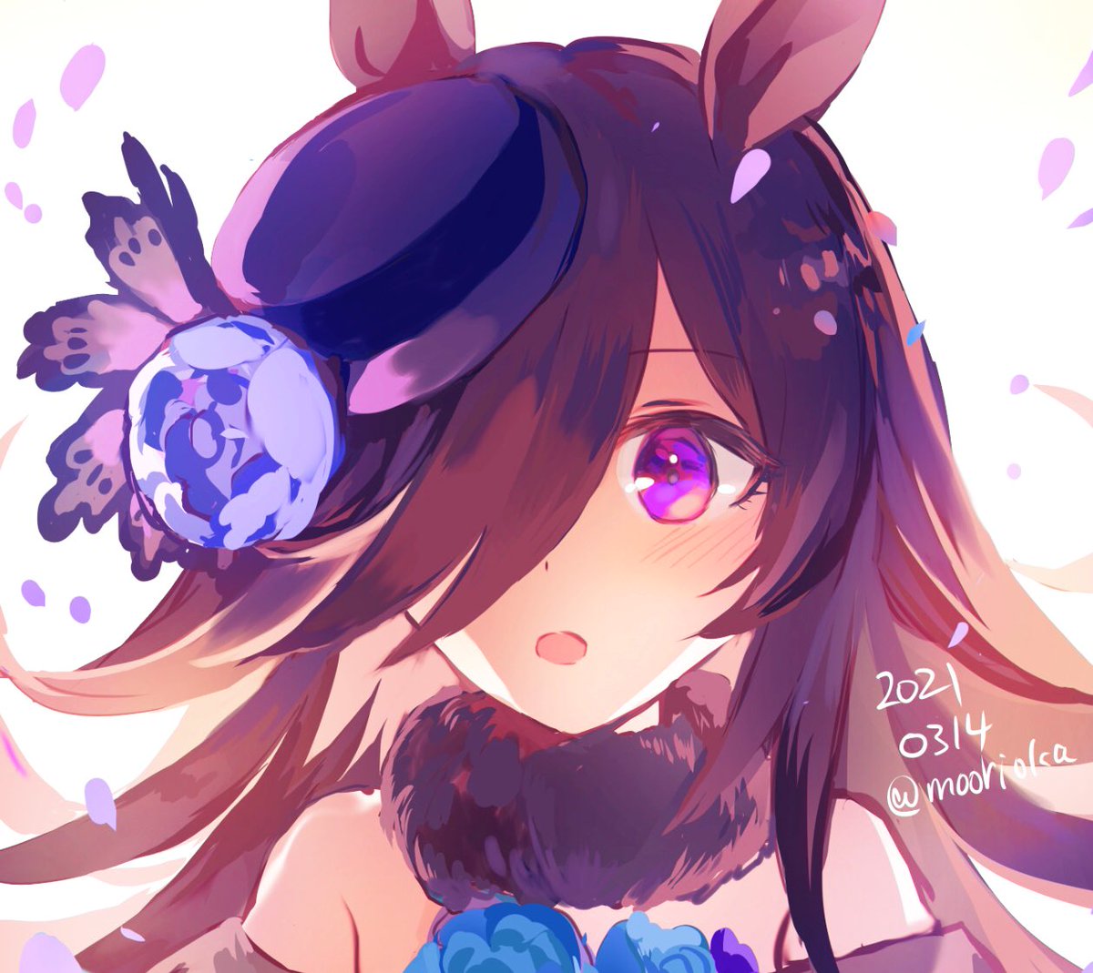 ライスシャワー(ウマ娘) 「サムネ、うまくいかない… 」|rioka⭐️5月コミティアとコミ1のイラスト