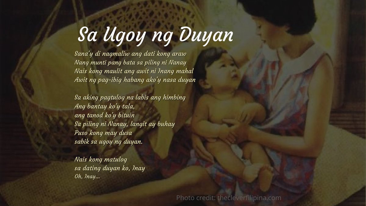 FilComUK's tweet image. The song "Sa Ugoy ng Duyan" (English: "The Sway of the Baby Hammock) is a Filipino lullaby expressing a child's longing for the warmth and comfort of a mother's love . 

To all the mothers on heaven and earth: HAPPY MOTHER'S DAY 🤗.

#mothersday #happymothersday #pinoy #filipino