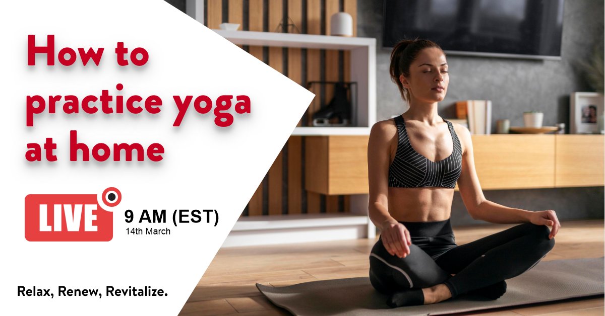 YogaVision's tweet photo. We will go LIVE in 1-hour from now on https://t.co/4dyDxEmUgP 
Don't miss this 4-minute free session on how to practice Yoga at home.

#yoga #yogaeverydamnday #fitness #SundayMotivation https://t.co/25Ktb2yQ1A