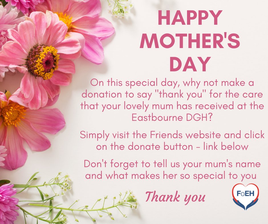Friends_DGH's tweet photo. #MothersDay2021 #MothersDay #MotheringSunday #Eastbourne #EastbourneDGH #charity #mum https://t.co/wO2Trbrjvh