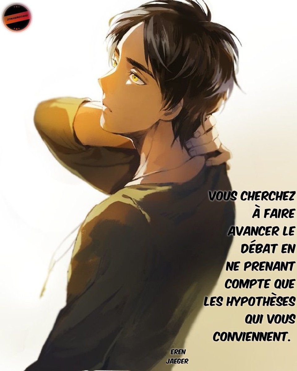 Vous cherchez à faire avancer le débat en ne prenant compte que les hypothèses qui vous conviennent. 

Eren Jaeger 🍃
