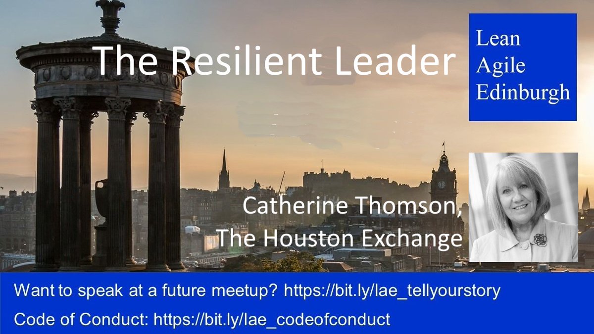 This Tuesday evening <a href="/LeanAgileEdi/">Lean Agile Edinburgh</a> will have Catherine Thomson from The Houston Exchange sharing her expertise on how to build your resilience as a leader, and a high performing climate for your team. It promises to be an interactive and insightful night!
meetup.com/Lean-Agile-Edi…