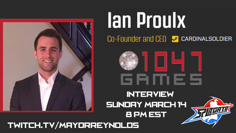 I will be interviewing CardinalSoldier, the CEO of <a href="/1047Games/">1047 Games</a>, makers of <a href="/Splitgate/">SPLITGATE: Arena Reloaded</a> live on my Twitch channel at 8pm EST! Set an alarm to come listen in and let me know if you have questions that you'd like to hear answered!