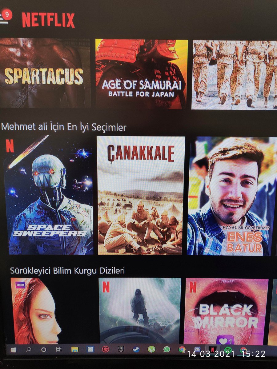 bana enes baturun filmini onerdikten sonra netflix benim icin bitmistir