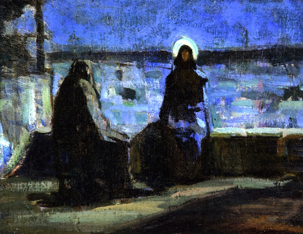 CoftheRedeemer's tweet photo. Worship with us this morning: 9 a.m. Amos Bible study via Zoom, with guest teacher Dr. Danny Carroll!  10 a.m. worship livestream (https://t.co/Kc2pNYM7mQ).  Image: Study for Nicodemus Visiting Jesus, Henry Osawa Tanner (U.S., 1899) https://t.co/VEO7svQDOb