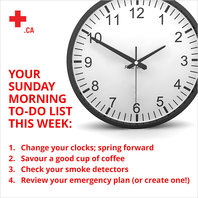 ⏰ With the start of #DaylightSavingTime today, remember to:
✔️ Change your clocks
✔️ Check your smoke detectors
✔️ Review your emergency plan