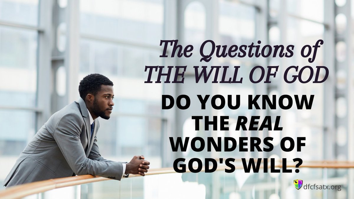 PastorRProctor's tweet photo. The Questions of The Will of God Part 2: Do You Know tbe Real Wonders of God's Will?

14 March 2021 @ 11:00 am CST 
https://t.co/jrxFL3DuIu https://t.co/6wc14TQ7yI
