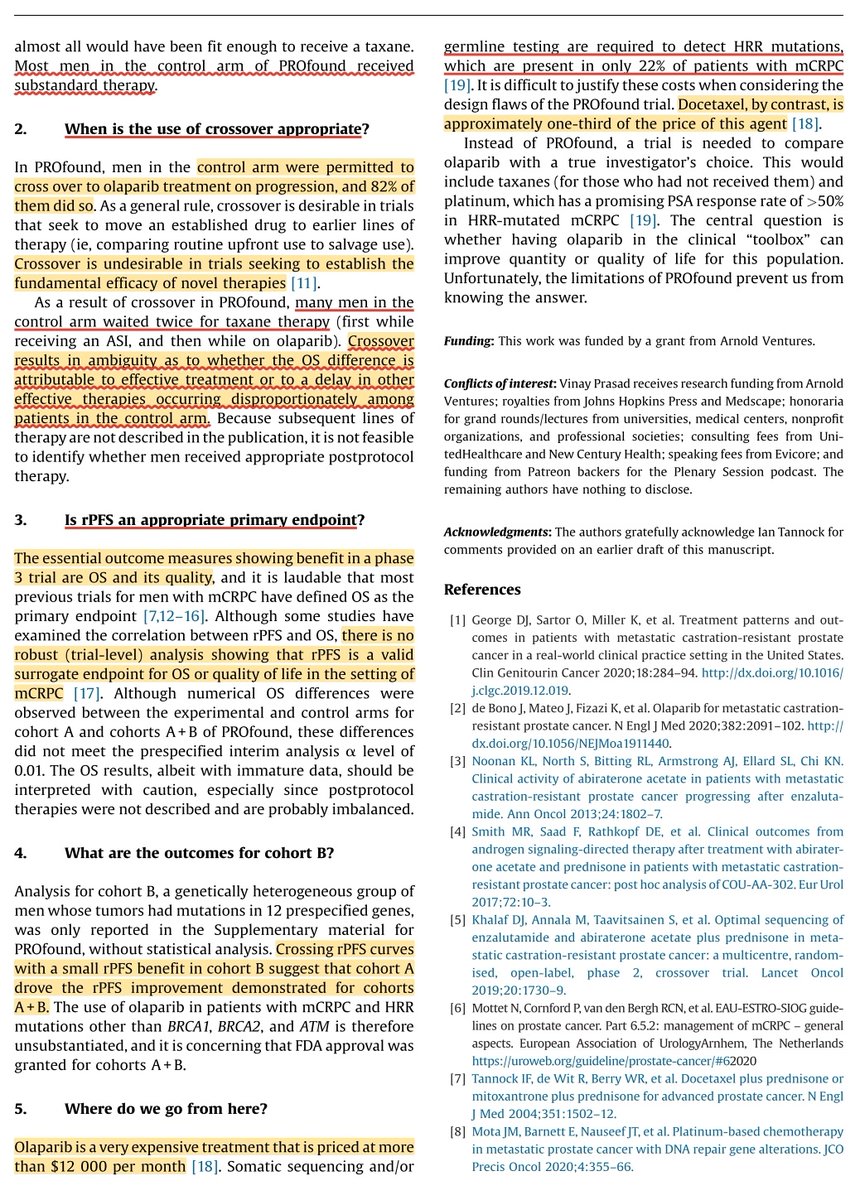 Daniel A. González-Padilla (@daniel_urologia) on Twitter photo It is to be applauded the compromise of <a href="/EUplatinum/">European Urology</a> with the readers by publishing this opinion piece.
Of course the authors (<a href="/VPrasadMDMPH/">Vinay Prasad MD MPH</a>) prestige had most likely some influence.
Completely recommended quick lecture about #olaparib in #prostatecancer It is to be applauded the compromise of <a href="/EUplatinum/">European Urology</a> with the readers by publishing this opinion piece.
Of course the authors (<a href="/VPrasadMDMPH/">Vinay Prasad MD MPH</a>) prestige had most likely some influence.
Completely recommended quick lecture about #olaparib in #prostatecancer