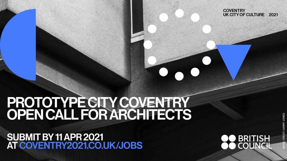 BritishArts's tweet photo. Together with @coventry2021 we are inviting Midlands, UK based architects, urban designers and spatial practitioners to apply to participate in our architecture exchange programme, #PrototypeCity Coventry.
Deadline: Sunday, 11th of April
https://t.co/I0hAWsruBO #CoventryMoves https://t.co/SA06VauWrp