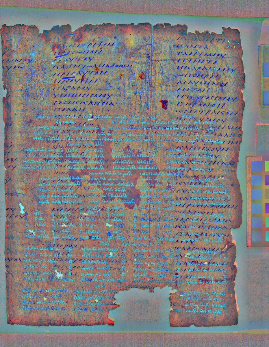 theUL's tweet image. What lies beneath? The techniques used to uncover lost texts hidden under layers of newer ink has evolved, from damaging chemical reagents in C19th to today’s use of #multispectralimaging.

Learn more about the C21st way in our #exhibition #ULghostwords: bit.ly/3e42mLU