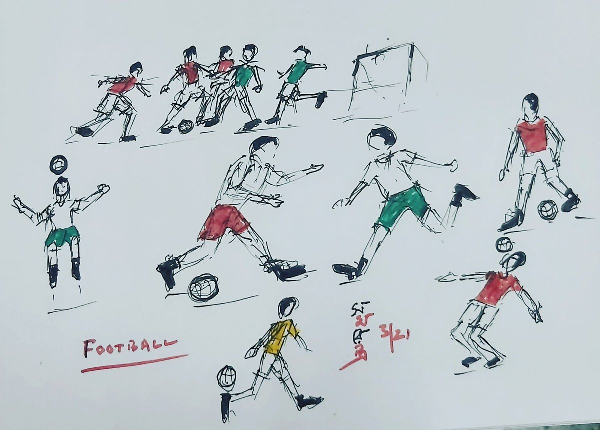 samaranand's tweet photo. Football game #football #FootballForAll #game #sketch #kolkata #snroy #samarendra https://t.co/xSuYwbJaib