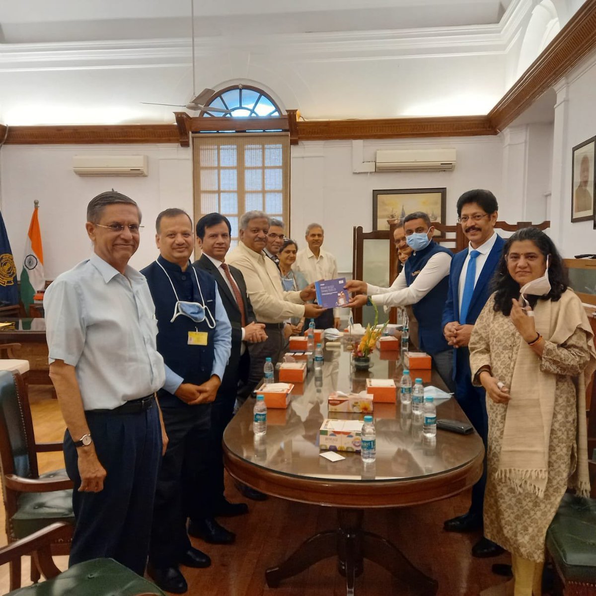 sachimenon's tweet photo. The Chairman of CBIC, Shri. Ajitkumar released the KPMG- FICCI survey report at Ministry of Finance, Delhi on 12th March, 2021 in the presence of Board members, VP of FICCI Subrakant Panda, Dy.Director General of FICCI, Jyoti Vij  and Sachin Menon, Partner &amp; Head IDT, KPMG. https://t.co/arpT6hLPsg