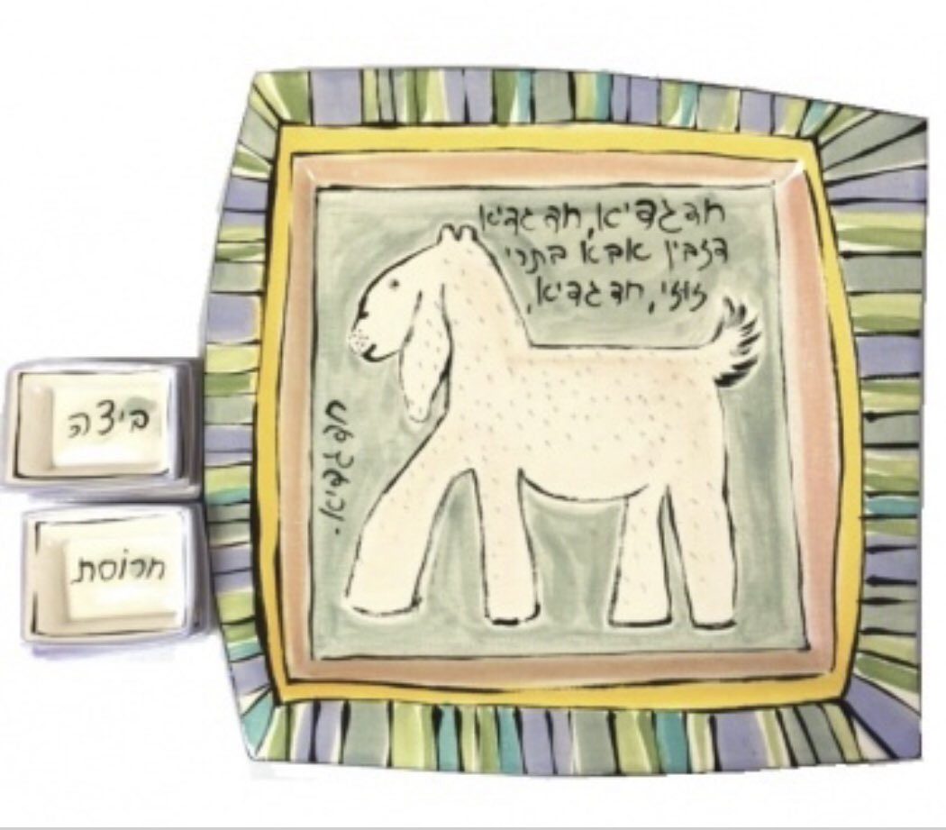 JewishBride1's tweet image. Adorable #goat #sederplate 
#seder #passover