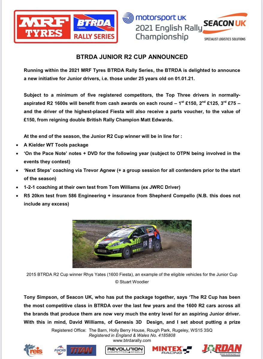 BTRDA_Rally's tweet photo. BTRDA JUNIOR R2 CUP ANNOUNCED https://t.co/RlAMWM2Y4H