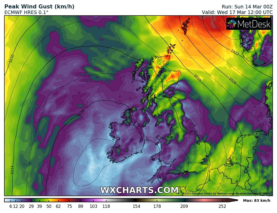 CarlowWeather's tweet photo. If you are sick of the strong winds, thankfully they will ease after tonight. https://t.co/2eeatmXSVv