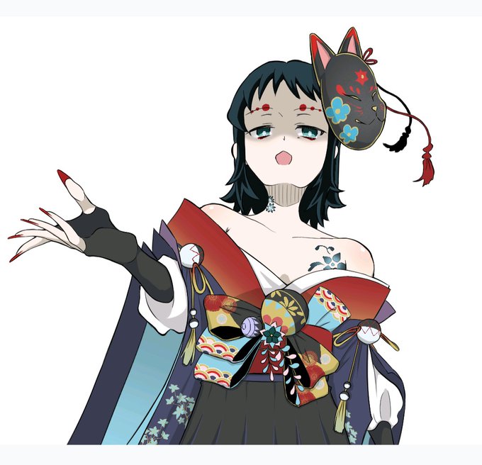 チカシマさんがTwitterに投稿した真菰(鬼滅の刃)のイラスト。