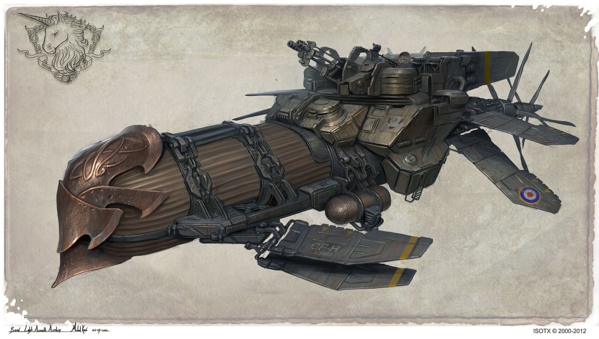 Un petit live de concept art se profile à 15h sur ma chaîne Twitch !! Au programme un DESIGN D'AERONEF STEAMPUNK !!! Et ensuite on enchaînera sur une sessions de jeux rétros !! (l'illustration n'est pas de moi, c'est pour vous montrer le style) twitch.tv/gwenvibancos