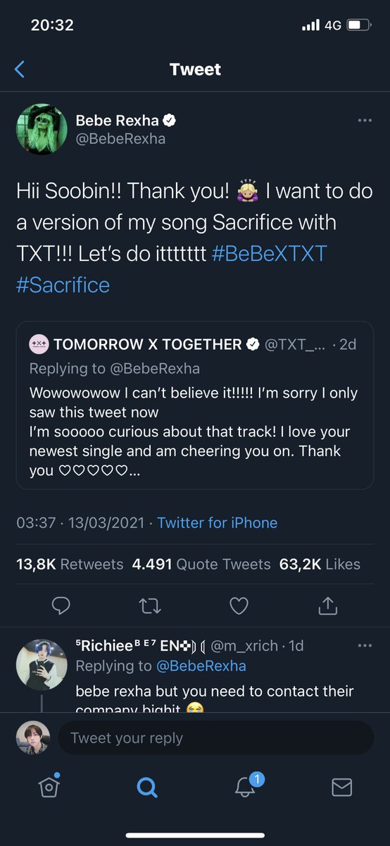choibeomace's tweet photo. @BigHitEnt if you really are changing your name to HYBE(ugly yes), at least let our boys collab with Bebe Rexha😭 Imagine all of the hits and joy there will be!  #BeBeXTXT https://t.co/W5v4iPLOKp