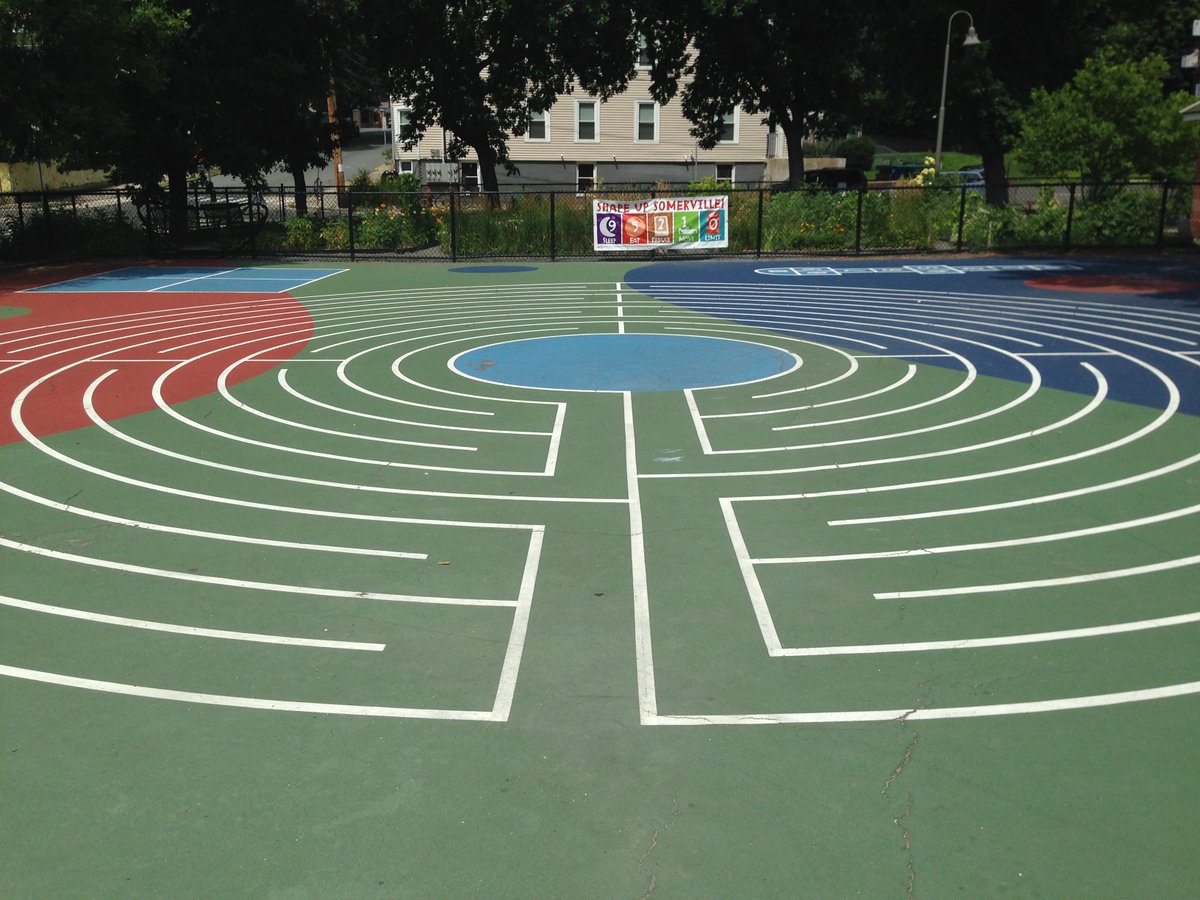 Labyrinth visit 73 (2018): Capuano Early Childhood Center, Somerville, MA: 11-circuit left-hand Medieval (Chartres-type)