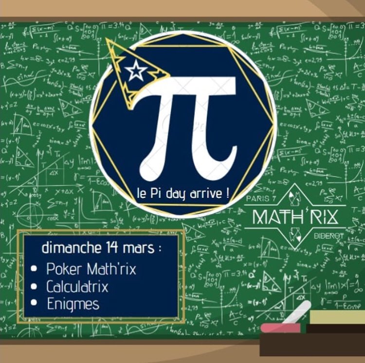 MathRixP7's tweet photo. salut saluut, le piday c’est aujourd’hui des 15h !
au programme :
- énigmes (de 15h a 16h15)
- tournoi de poker ( de 16h30 à 18h)
- astigmath (quizz pour remplacer calculatrix) (de 18h à 19h)

Pour chaque activité des cartes cadeaux Fnac seront offertes aux gagnants !
#MathRix 🦊 https://t.co/Xg1fSIzijg