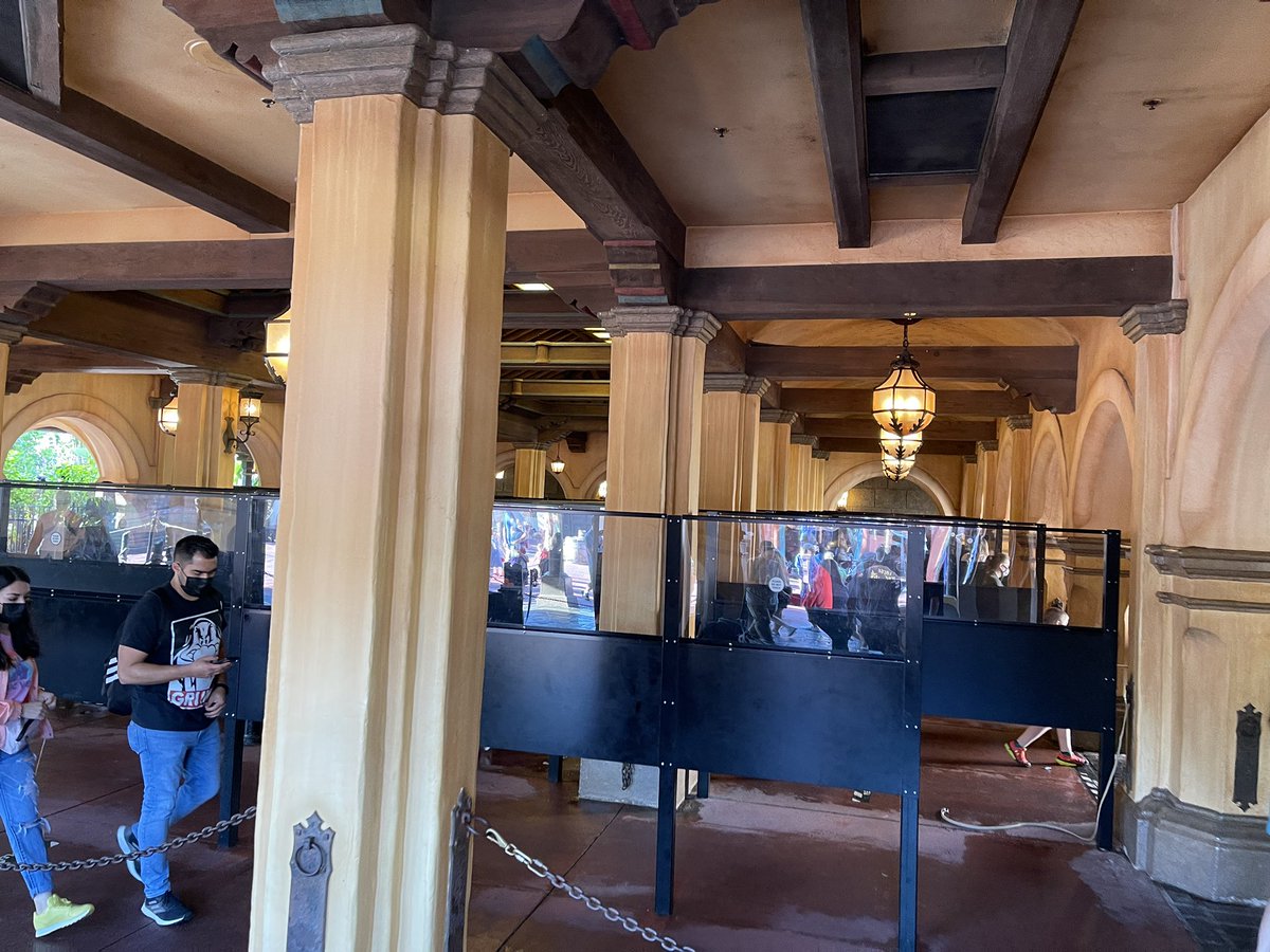 laughingplace's tweet image. Plexiglass dividers have been added to the Pirates queue since the last time we visited. #WDW