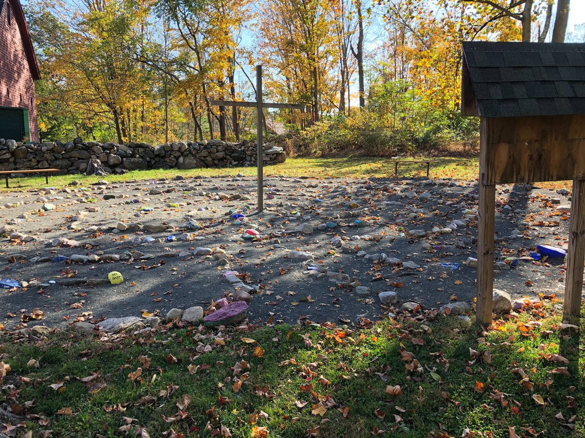 Labyrinth visit 75 (2019): Congregational Church of Brookfield, CT, 7-circuit left-hand Classical