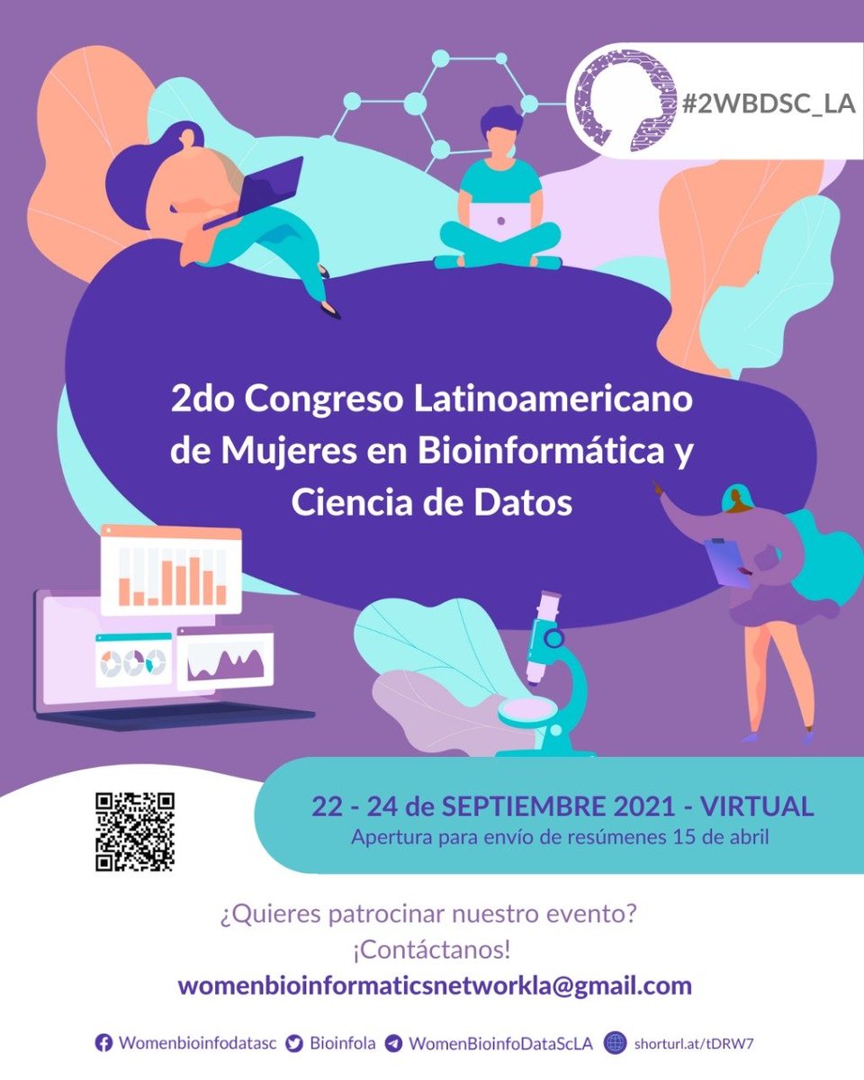WBDSLA's tweet photo. 🎊Se viene el 2do Congreso Latinoamericano de Mujeres en Bioinformática y Ciencia de Datos!! 💪👏🏻

📝Envío de resúmenes desde el 15 de Abril

🔗Más información en: https://t.co/Yn4OJcpRsc https://t.co/48JDnP4YnI