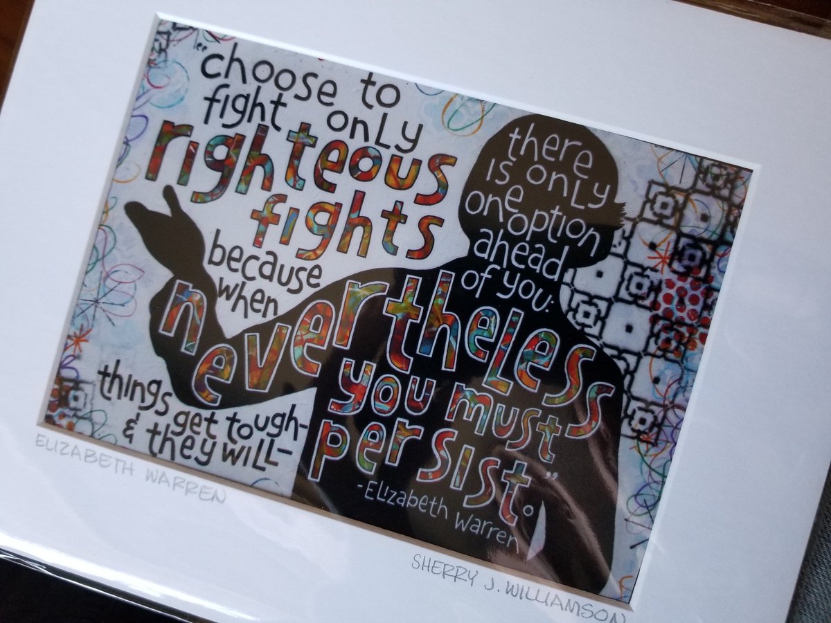 Jo_GNDC's tweet photo. Love this @ewarren birthday present I received yesterday (credit to @sjwilliamsonart)! #onlyrighteousfights https://t.co/WuYbjDMjVK