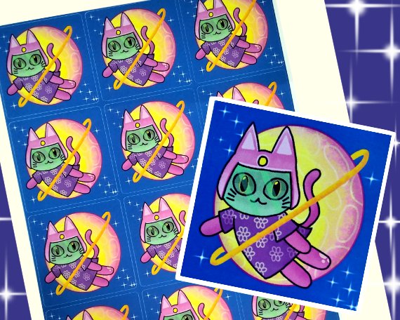 Toystuffing_'s tweet photo. I like to think Meow left Animal Crossing to go to her home planet~ 
These are up on my etsy! https://t.co/6TzWUm08lt
#animalcrossingfanart #animalcrossingmeow #AnimalCrossingNewHorizons #animalcrossingcat #animalcrossingstickers https://t.co/f4XQsUhGoi
