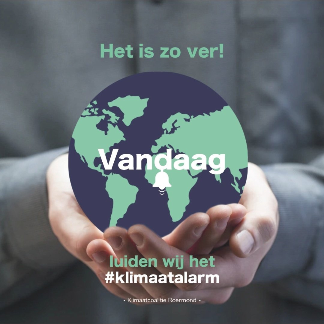 KlimaatalarmRM's tweet image. Het is zover, nu slaan we door heel Nederland het #klimaatalarm! 
Doe jij ook mee voor een eerlijk en daadkrachtig klimaatbeleid? Laat je horen! #kiesklimaat