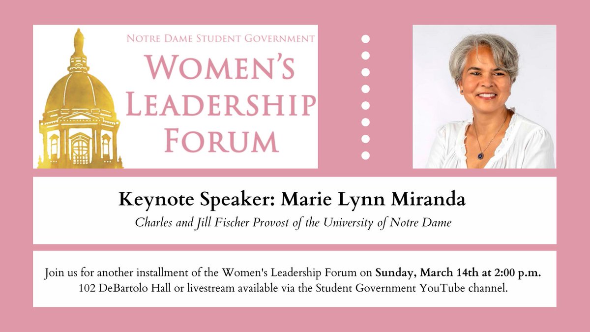 Join us for another installment of the Women's Leadership Forum with Provost Miranda at 2:00p.m. Watch the conversation in 102 DeBart or via livestream.