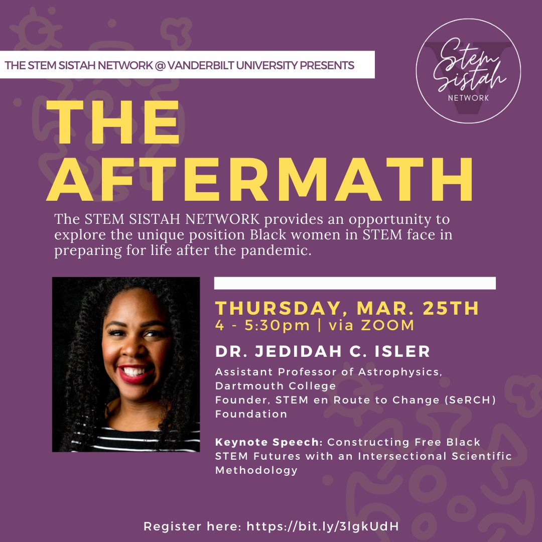 If you have not heard her speak, you are missing out! REGISTER TODAY for our symposium! Dr. <a href="/JedidahIslerPhD/">Jedidah Isler, PhD</a> is our keynote speaker. If you are a woman of color in STEM, you won’t want to miss this!  <a href="/vupeabody/">Peabody College</a> <a href="/VanguardSTEM/">VanguardSTEM</a> <a href="/BLACKandSTEM/">#BLACKandSTEM</a>
